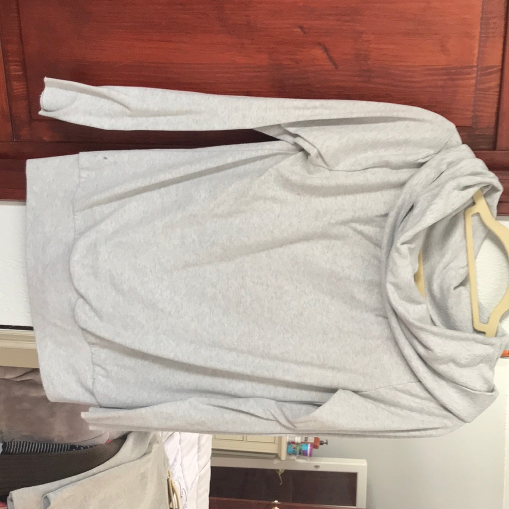 Gray off the shoulder/cowl neck sweater